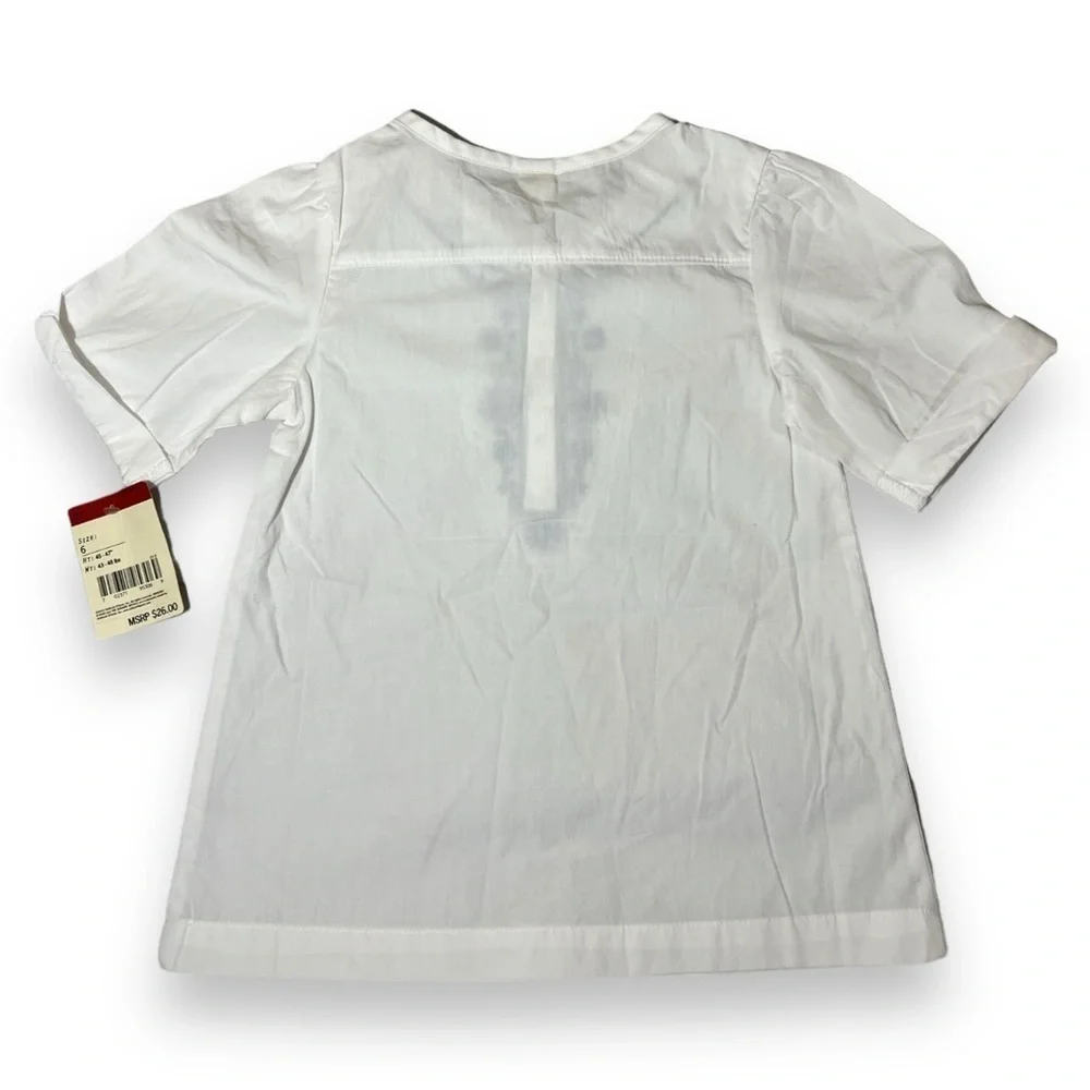 OshKosh Girl’s Embroidered Short Sleeve Blouse White Size 6